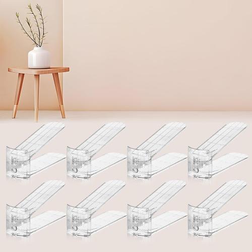 FENRUNXU Shoe Slots Organizer for Closet,8 Pack Shoe Stacker Shoe Rack Organizer for Closet Space Saver Storage Shoe Holder Organization(Transparent)