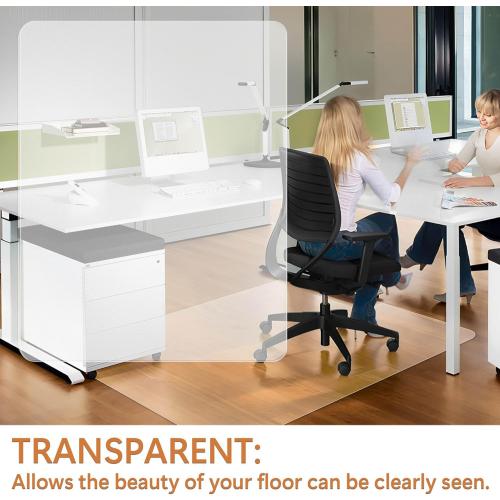Office Chair Mat for Hardwood Floor, 48”x 30” Vinyl Desk Chair Mat Clear Floor Protector Mat for Rolling Chair Office & Home, Easy Glide and Flat Without Curling