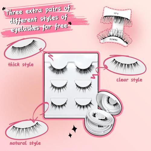 Reusable Magnetic Eyelashes with Applicator No Glue Eyelashes Easy to put on and Remove