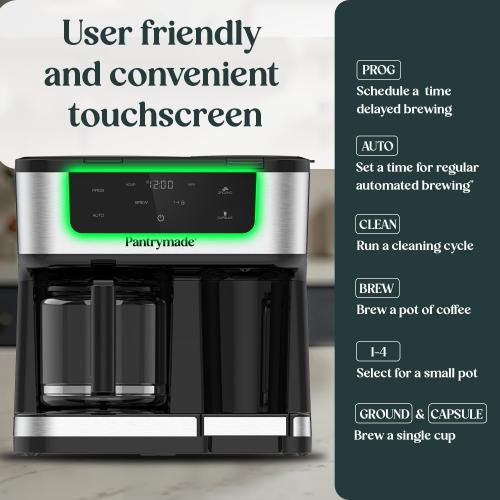 Black Deluxe 12-Cup Coffee Maker & Single Serve Brewer – Programmable, K-Cup Compatible, Adjustable Brew Size, Glass Carafe, Auto Shut-Off - Ideal for Home or Office