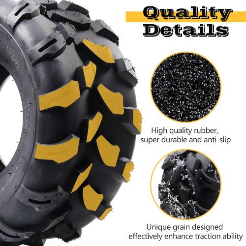 TROPOW 18X9.50-8 ATV Tires, 4PR, Set of 2 All Condition ATV Sand Mud Off-Road Tires, Tubeless
