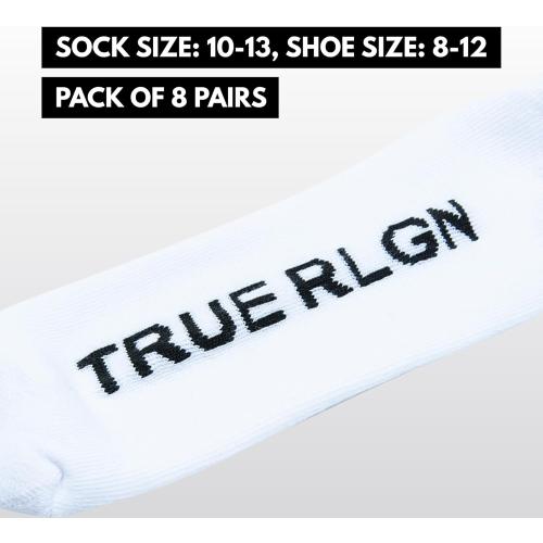 2 Pack ....True Religion Mens 8 Pairs Crew Socks for Men Premium Athletic Men's Socks, Shoe Size small/mall