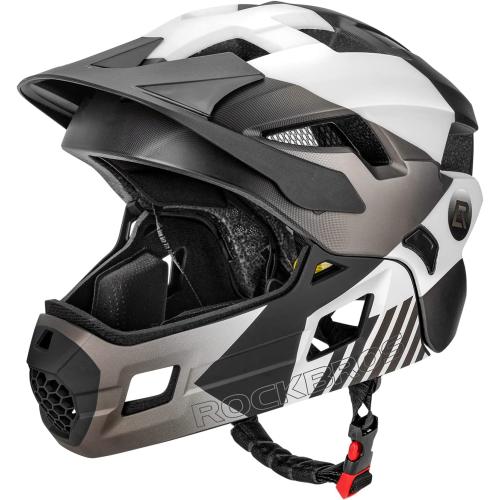 ROCKBROS Kids Full Face Helmet Kids Bike Helmets Lightweight Toddler Mountain Bike Helmet Detachable for MTB BMX Skating Cycling Scooter Safety Bicycle Helmets for Youth Child Boys Girls Ages 3-16