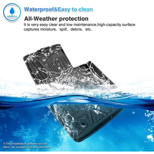 T TGBROS Floor Mats for Ford Focus 2012-2018 All Weather Protection TPE 2 Rows Floor Liners Custom Fit for Focus Accessories Car Mats Non-Slip Black