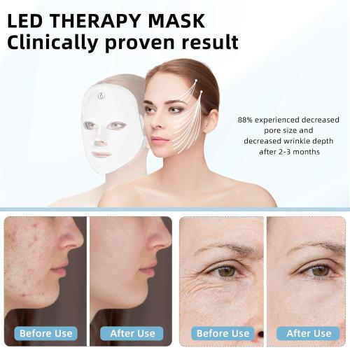Red Light Therapy for face,Blue LED Light Therapy Mask,7-1 Colors LED Facial Skincare Mask at Home,USB Rechargeable,Cordless