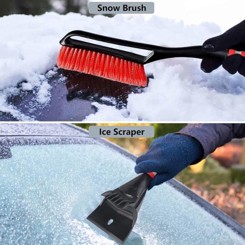 FOVAL 27 Ice Scraper Snow Brush (3 Pack), Wider Ice Scraper(4.73 Width) Snow Removal Car Brush with Comfortable Foam Grip for Cars, Trucks, SUVs, Windshield, Window - Winter Tool