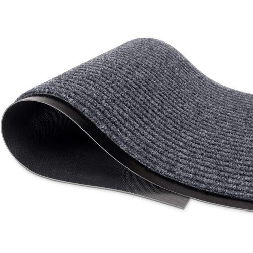 WATERPROOF MaxMat® Extra Large Commercial Floor Mat, 3 x 5 Feet Rubber Border Heavy Duty Door Mat, Waterproof, Low-Profile, Easy to Clean, Rubber Entry Mat (Charcoal Grey)