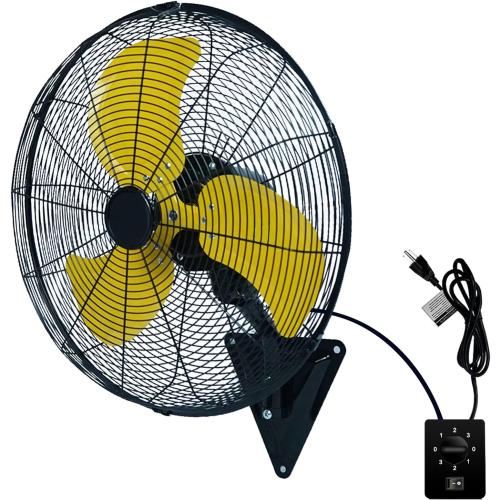 size 20 in Wall Mount Fan, 20In Oscillating Wall Fan with 7000CFM, 3-Speed, Upgrade Motor High Velocity Industrial Fans for Commercial, Garage, Residential and Patio Use, Yellow