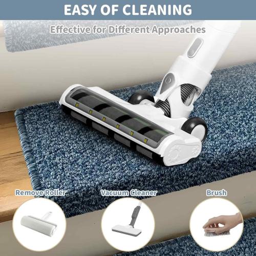 Bullnose Carpet Stair Treads, Non Slip Stair Treads for Wooden Steps Indoor, Stair Runner, Soft Stair Rugs for Pets, Edging Stair Protectors, Washable, 29.5x9.5x1.5 14pcs, Blue
