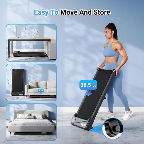 THERUN Walking Pad Treadmill Under Desk, Portable Mini Treadmill for Home/Office, Walking Pad Treadmill 2.5HP, Walking Jogging Machine with 265 lbs Weight Capacity Remote Control LED Display