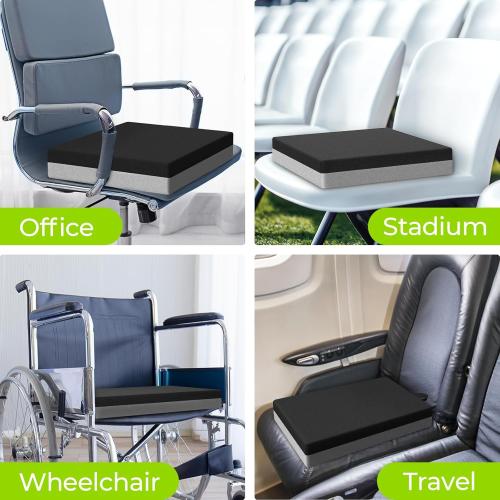 AUVON Ventilation Seat Cushion with Innovation Heat Dissipation Design, Anti-bedsore Wheelchair Cushion with Supportive Memory Foam, Waterproof & Anti-slip Cover, Improve Lower Back & Tailbone Comfort