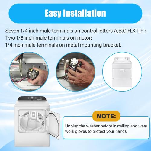 W10745655 W10857612 Dryer Timer Control Compatible with Whirlpool, Maytag, Amana, Roper, Admiral, Crosley and Inglis Clothes Dryer, Replacement Parts AP6003908, 4454384, PS11731366, W10745655