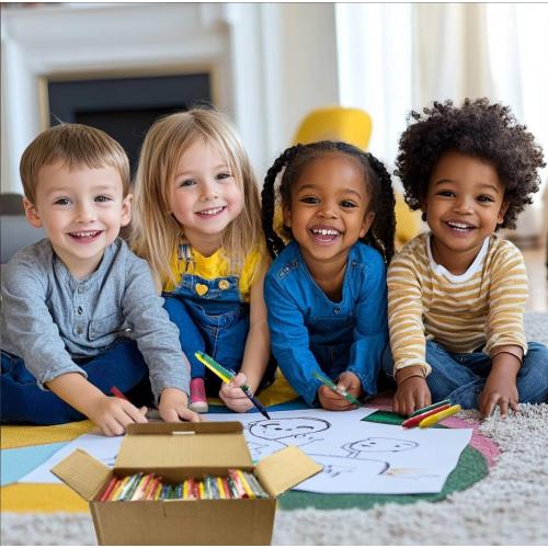 Madisi Crayons Bulk Pack, Regular Size, 4 Colors, 60 Packs, 240 Count