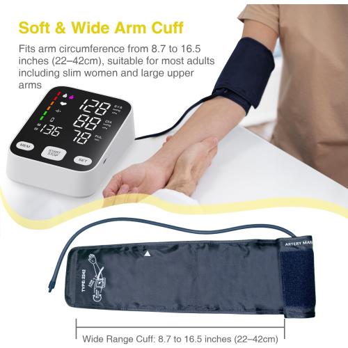 Upper arm Blood Pressure Monitor, 6-Inch Large Backlit Display for home