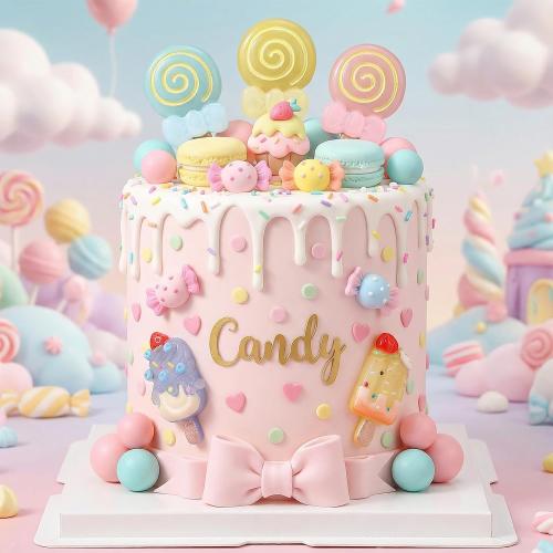 22Pcs Candy Cake Topper Lollipop Cake Decoration for Candy Themed Party