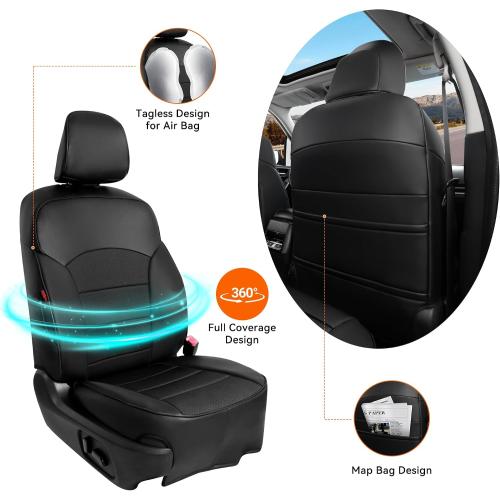 Ranaya Custom Fit Seat Covers for Subaru Forester 2019–2024 (2.5i, Premium, Sport, Limited, Touring) & 2022–2026 Wilderness, Full Set Front & Rear, Waterproof Leatherette, Pet & Kid Friendly (Black)