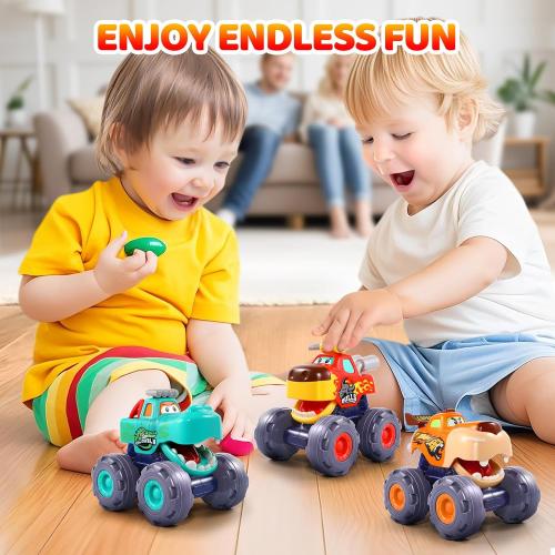 Car Toys for 1 Year Old Boy Gifts, Pull Back Monster Truck Toy Cars for Toddlers 1-3, 1 2 3 One Year Old Boy Birthday Gift 1st Vehicles Kids Stocking Stuffers Toddler Baby Boys Toys 12-18 Months