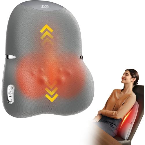 SKG TS700 Cordless Full Back Massager for Pain Relief Deep Tissue Up and Down 4D Shiatsu Back Massager with Heat Gifts for Men and Women Dad Mom Grandpa