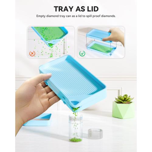 ARTDOT 10-Piece Interlocking Diamond Art Trays Kits for Adults, Stackable Diamond Painting Accessories and Tools