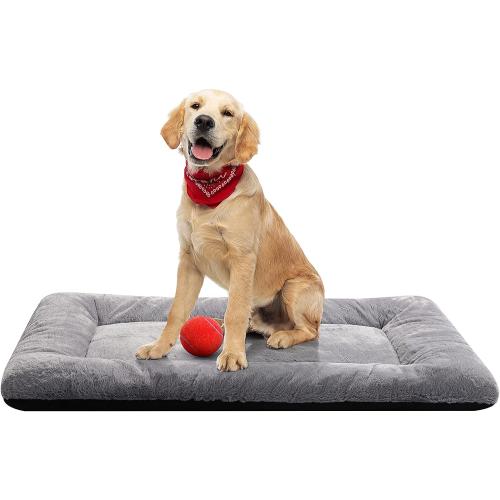 Dog Beds Crate Pad for Medium/Large Dogs Fit Metal,Ultra Soft, Washable & Anti-Slip Kennel Pad for Dogs Cozy Sleeping Mat,Gray 36inch