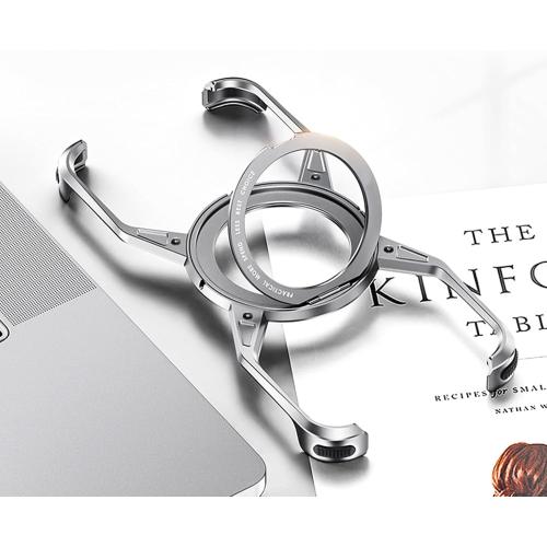 Bezel Less Case for iOS Phone, Frameless Phone Case with 360° Rotation Magnetic O Ring Stand Bezel Less Metal Slim Hard Shockproof Ultra Thin Phone Case for iOS Phone 13