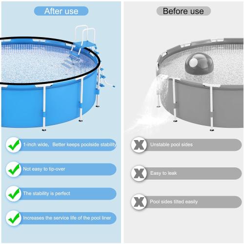 Coping Strips for Overlap Above Ground Pool Liners, Swimming Pool Plastic Liner Clips Replacement Patch Kit for 24ft Round, 15 X 30ft Oval and 16 X 24ft Oval (Qty 61, 15.74 inches Long)