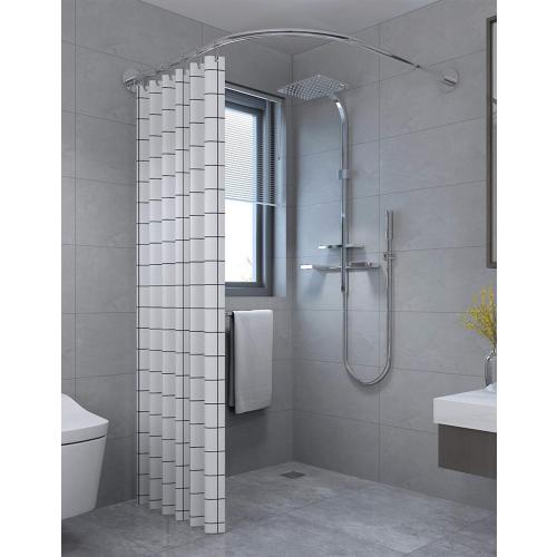 Corner Shower Curtain Rod Adjustable Stainless Steel L Shaped Rack Drill Free Install for Bathroom, Bathtub, Clothing Store (35.5-51.2 x 35.5-51.2)