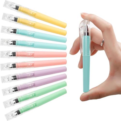 NIRMIRO 10 Pcs Mini Gel Pens Bulk, 4.16 Inch Short Small Pens with 0.5mm Point, Black Ink Smooth Writing Pocket Pens, Quick Dry, Macaron Color, School Office Supplies for Women