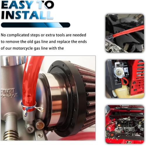 Motorcycle Fuel Line Hose with 5mm ID & 8mm OD,Portable Dirt Bike Fuel Line Hose for Fuels Transportation,Small Engine Fuels Lines Motorcycle Accessories for Motorcycles,Dirt Bike (Red)