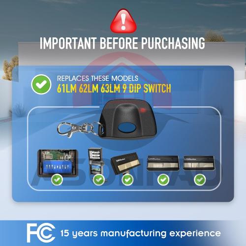 2 for 61LM 750CB LiftMaster Chamberlain Garage Door Opener Remote 9 Dip Switch (for 1984 to 1993 Models) 3-Year-Warranty