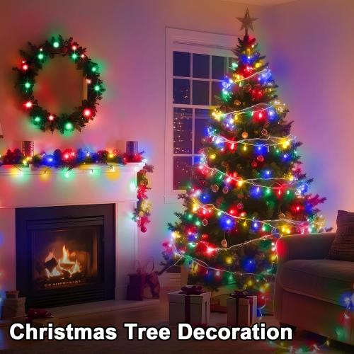 124 FT 380 LED String Lights Outdoor Indoor, Christams String Lights Waterproof 8 Modes & Timer, Fairy Lights Plug in for Bedroom, Weeding, Patio, Party, Holiday,Christmas Decor（Multicolor）