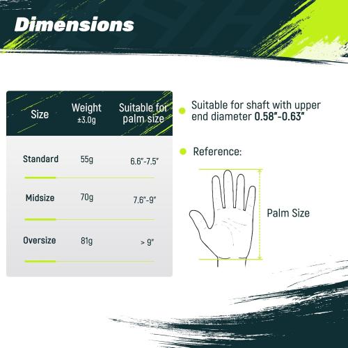 SAPLIZE High-performance Rubber Golf Grips 13 Pack, High Shock Absorption, Non-slip, Choose, Std/Mid/Jumbo, CC10 Series