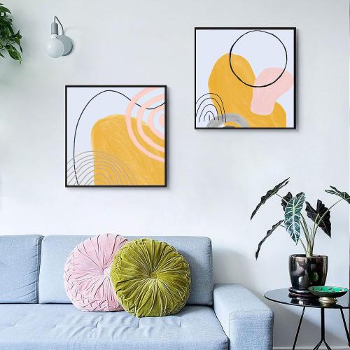 40x40 Frame for Stretched Canvas Art, DIY Metal Canvas Floater Frames with 1.5 Deep for Oil Diamond Paintings Vintage Prints Artwork, Aesthetic Home Accents Living Room Decor (Black)