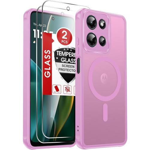 LeYi for Motorola-G-2025 Case: Magnet Fit with 2X Glass Screen Protector