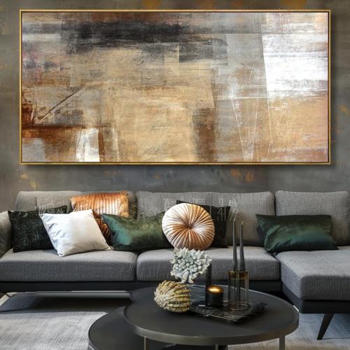 Wall Art Abstract Wall Decor Yellow Black Ink Canvas Painting Modern Artwork for Living Room Bedroom Dining Room Home Office Decor 30x60 with Framed