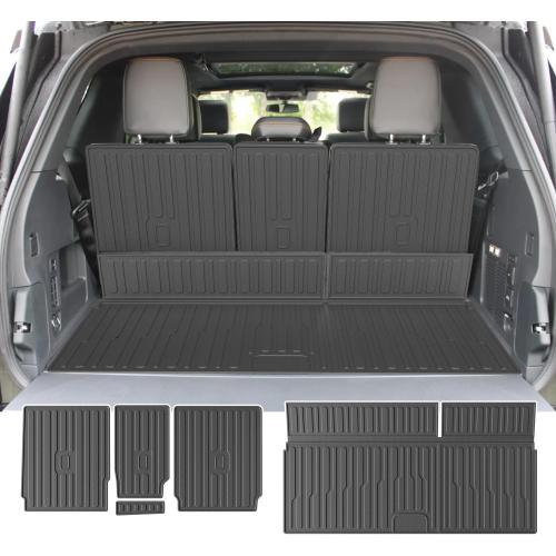 powoq Cargo Mat Compatible with 2025 2026 Ford Expedition Lincoln Navigator Cargo Liner Trunk Mat Back Seat Protector Replacement for 2025 2026 Ford Expedition Accessories (Trunk Mat Backrest Mats)
