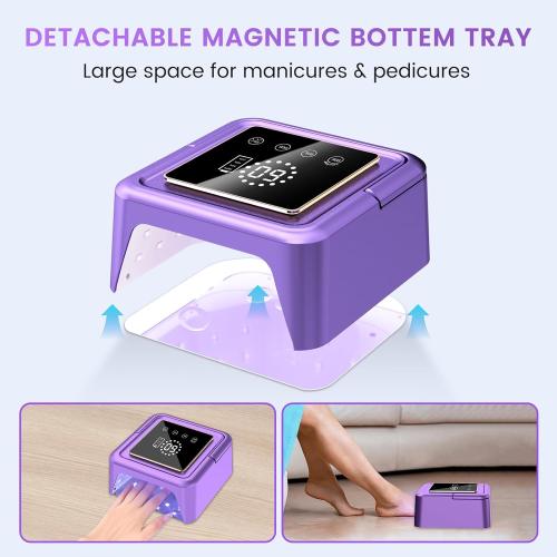 UV Nail Lamp 108W, UV Light for Gel Nail Polish, Cordless LED Nail Lamp with 36 Beads & Touch Display, Nail Light with 4 Timer Mode & Auto Sensor, Fast Curing Nail Dryer for Salon & Home, Purple