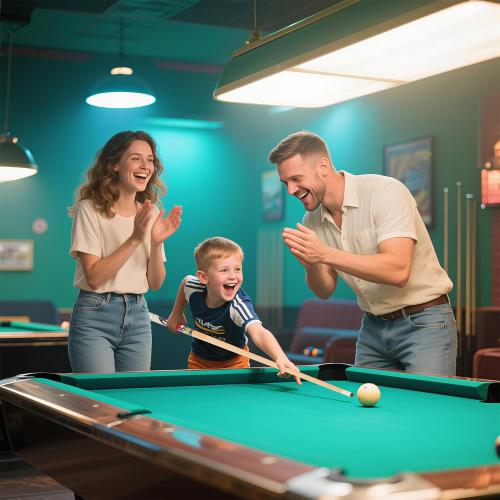 Kids Short Pool Cue Set of 2, Canadian Maple Wood, 4 Sizes (36/42/48/52 Inch) with UV-Printed Fun Designs and Leather Tip