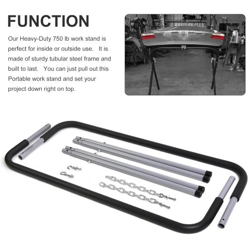 Color Blue 1000-Pound Capacity Portable Work Stand, Work Horse Foldable Work Table for Body Panels