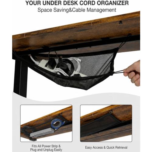 Acrolix Electric Standing Desk, Height Adjustable Home Office Desk with Memory Presets & Cable Management,Rustic Brown Sit Stand Desk for Work from Home, Ergonomic Computer Desk (48 x 24)