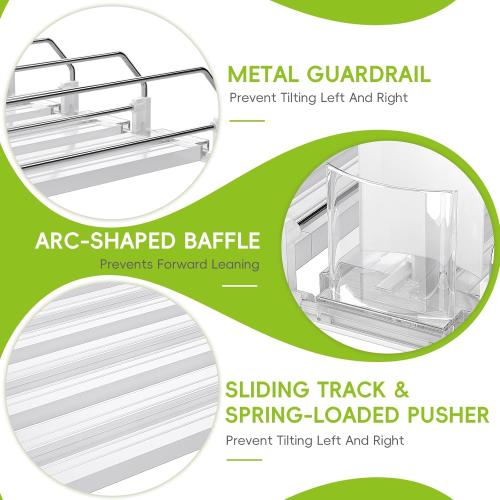 Soda Can Dispenser for Refrigerator,Self-Pushing Drink Organizer for Fridge, Width Adjustable Fridge Organization, Beer Pop Can Water Bottle Drink Dispenser for Fridge (15.1D) White (White, 6 Row)