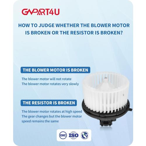 Front Blower Motor 22741027 2007 2008 2009 2010 2011 2012 2013 2014 Chevy Tahoe Silverado Avalanche Suburban, for GMC Yukon Sierra, Cadillac Escalade 700164 Without Resistor