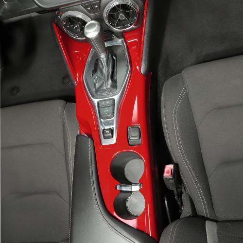 CheroCar Center Console Gear Shift Panel Trim Cover Interior Decoration for Chevrolet Camaro 2016  (Red)