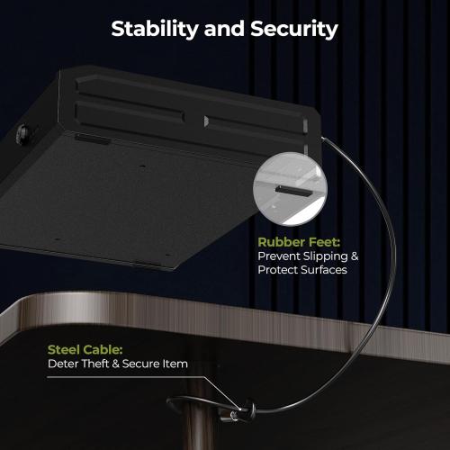ONNAIS Large Biometric Gun Safe - Fingerprint Pistol Safes with Internal Light, Three Unlock Methods, and Emergency Power Supply, Gun Lock Box for Home, Nightstand, Bedside, and Car Use