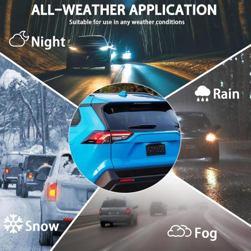 LED Tail Lights Taillights Assembly for 2019-2021 Toyota RAV4 Outer Left, Red Rear Brake Signal Plate Tail Lamp Replacement With Bulb and Harness 2020 19 20 21, Outer Left Driver Side