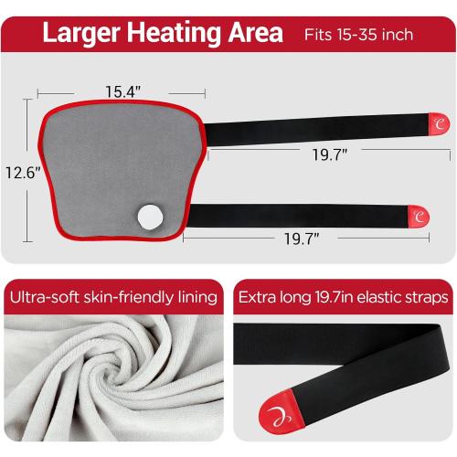Comfytemp Heating Pad for Leg Pain & Cramps Relief, Wearable Knee Heating Pads for Knee Pain, Wrap Around Heating Pad for Shin Splint/Calf/Arm, Birthday Gifts for Mom Women (S/M)