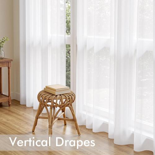 MIULEE White Sheer Curtains 84 Inches Long, 4 Panels Set, Light Filtering Rod Pocket Voile Drapes for Living Room and Bedroom, Airy Soft Fabric Window Treatments, 42 x 84 Inches