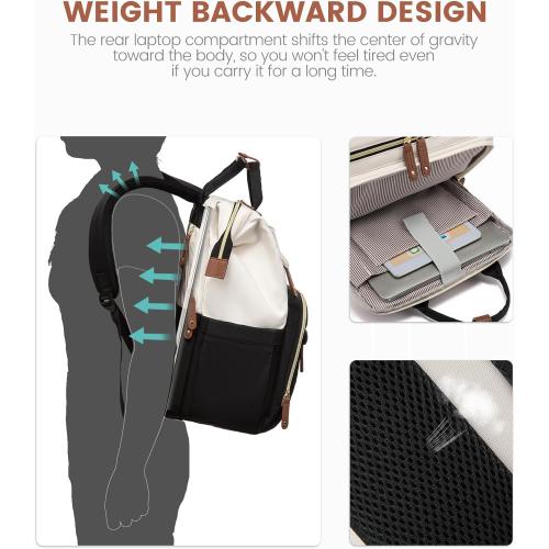 LOVEVOOK Laptop Backpack for Women, 15.6'' Waterproof Nurse Bag Teacher Work Backpack Purse for Women, Travel Computer Backpack for College Office Business Ladies