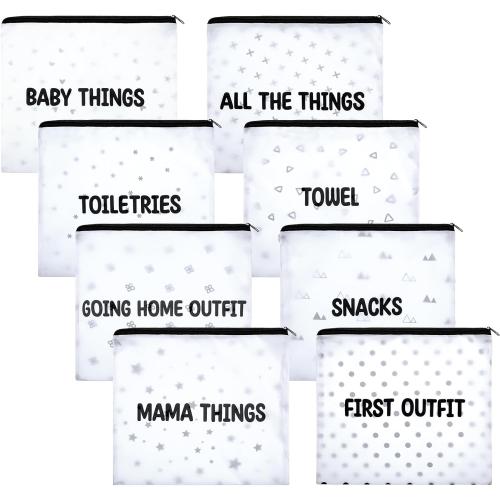 8 Packs Hospital Bags for Labor and Delivery Diaper Bag Organizing Pouches Travel Maternity Bag 8 Sorts Hospital Bag Essentials for Baby, Expecting Moms and New Mothers Mommy, 10.63 x 9.25 Inches