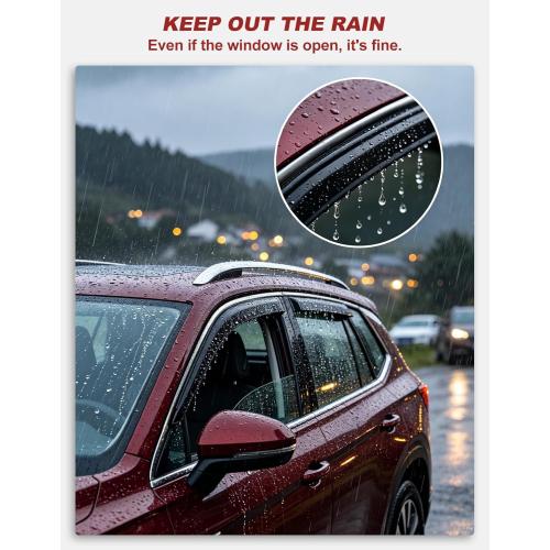 in-Channel Window Rain Guards Fit for Truck Ford F150 2021-2026 SuperCrew Extra Durable Window Visors Window Deflectors Vent Visors Vent Shades Car Accessories-4 pcs 2-Q11-Gai